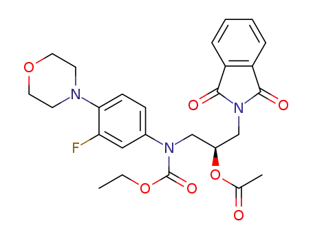 N-[3-phthalimido-2-(R)-acetyloxypropyl]-N-[3-fluoro-4-(4-morpholinyl)phenyl]carbamic acid ethyl ester
