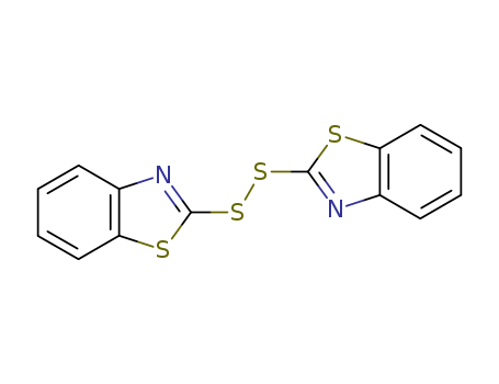 120-78-5,2,2'-Dithiobis(benzothiazole),Vulcanization accelerator DM (MBTS);2,2'-Benzothiazolyl disulfide;2-Benzothiazyldisulfide;2-Mercaptobenzothiazole disulfide;AcceleratorDM;Altax;Benzothiazolyl disulfide;Benzothiazyldisulfide;Bis(2-benzothiazolyl) disulfide;Bis(benzothiazol-2-yl)disulfide;2,2'-Dithiobis(benzothiazole);1,2-Bis(2-benzothiazolyl)disulfide;