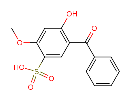 4065-45-6,2-Hydroxy-4-methoxybenzophenone-5-sulfonic acid,1-Phenol-4-sulfonicacid, 2-benzoyl-5-methoxy- (6CI);2-Hydroxy-4-methoxy-5-sulfobenzophenone;2-Methoxy-4-hydroxy-5-benzoylbenzenesulfonic acid;3-Benzoyl-4-hydroxy-6-methoxybenzenesulfonic acid;5-Benzoyl-4-hydroxy-2-methoxybenzenesulfonic acid;Benzophenone 4;Escalol 577;MS 40;NSC 60584;Seesorb 101S;Spectra-Sorb UV 284;Sulisobenzone;