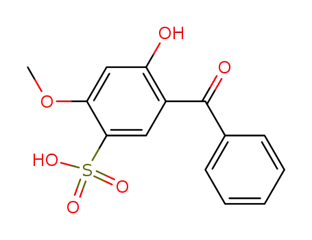 Molecular Structure of 4065-45-6 (2-Hydroxy-4-methoxybenzophenone-5-sulfonic acid)