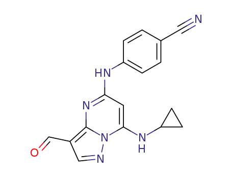 4-(7-(cyclopropylamino)-3-formylpyrazolo[1,5-a]pyrimidin-5-ylamino)benzonitrile