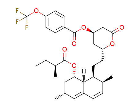 (S)-2-methyl-butyric acid (3R,7S,8S,8aR)-8-{2-[(2R,4R)-4-(4-trifluoromethoxybenzoyloxy)-6-oxo-tetrahydro-pyran-2yl]-ethyl}-3,7-dimetyl-1,2,3,7,8,8a-hexahydro-naphthalen-1-yl ester