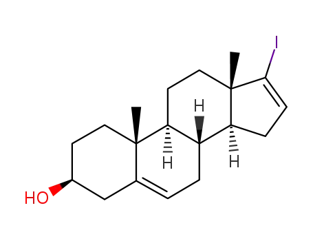 Molecular Structure of 32138-69-5 (17-Iodoandrosta-5,16-dien-3beta-ol)