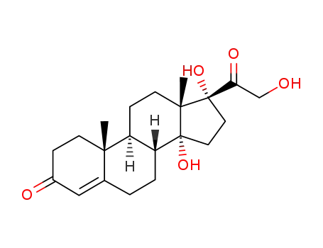 Molecular Structure of 595-18-6 (14-alpha,17-alpha,21-trihydroxypregn-4-ene-3,20-dione)