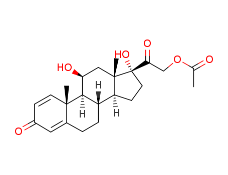 52-21-1,Prednisolone-21-acetate,Supercortyl;Prednisolone acetate;Prednidoren;Predicort;Pred-Forte;Pregna-1,4-diene-3,20-dione,11b,17,21-trihydroxy-, 21-acetate(6CI,7CI,8CI);11b,17a,21-Trihydroxypregna-1,4-diene-3,20-dione21-acetate;21-Acetoxy-11b,17-dihydroxypregna-1,4-diene-3,20-dione;Cormalone;Deltilen;Econopred;Falcon (steroid);Inflanefran;Meticortelone acetate;NSC 10966;Pred Mild;