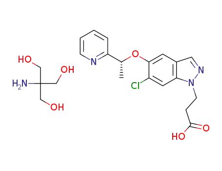 2-amino-2-(hydroxymethyl)propane-1,3-diol 3-{6-chloro-5-[(1R)-1-(pyridin-2-yl)ethoxy]-1H-indazol-1-yl}propanoic acid