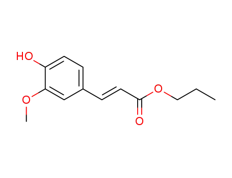 Molecular Structure of 59831-93-5 (2-Propenoic acid, 3-(4-hydroxy-3-methoxyphenyl)-, propyl ester)