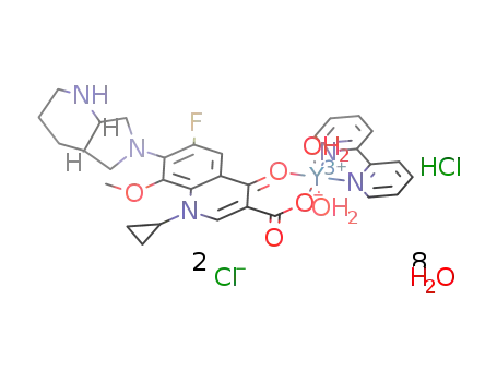 [Y(moxifloxacin hydrochloride)(2,2'-bipyridine)(H2O)2]Cl3.8H2O