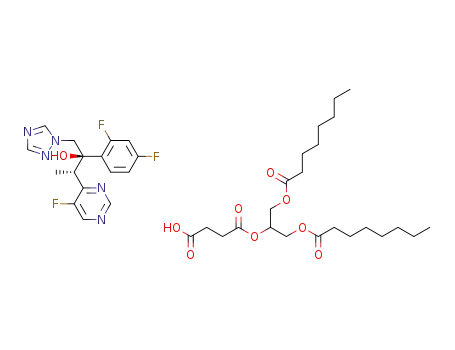 4-((1,3-bis(octanoyloxy)propan-2-yl)oxy)-4-oxobutanoate 4-((2S,3R)-3-(2,4-difluorophenyl)-3-hydroxy-4-(1H-1,2,4-triazol-1-yl)butan-2-yl)-5-fluoropyrimidin-1-ium