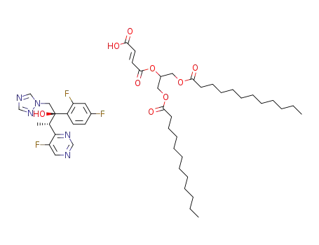 (2E)-4-((1,3-bis(dodecanoyloxy)propan-2-yl)oxy)-4-oxobut-2-enoate 4-((2S,3R)-3-(2,4-difluorophenyl)-3-hydroxy-4-(1H-1,2,4-triazol-1-yl)butan-2-yl)-5-fluoropyrimidin-1-ium