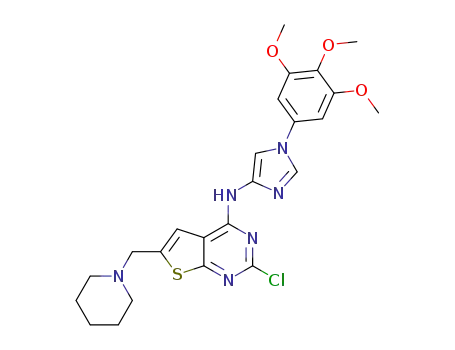 2-chloro-6-(piperidin-1-ylmethyl)-N-(1-(3,4,5-trimethoxyphenyl)-1H-imidazol-4-yl)thieno[2,3-d]pyrimidin-4-amine