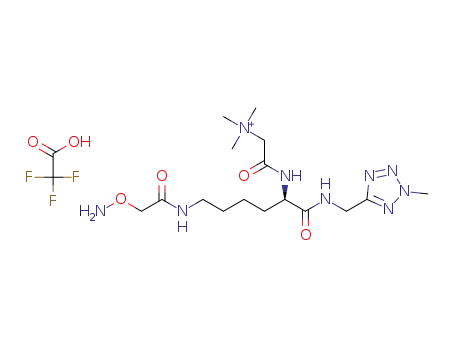 trimethyl-[2-oxo-2-[[rac-(1S)-5-[(2-aminooxyacetyl)amino]-1-[(2-methyltetrazol-5-yl)methylcarbamoyl]pentyl]amino]ethyl]ammonium 2,2,2-trifluoroacetic acid salt
