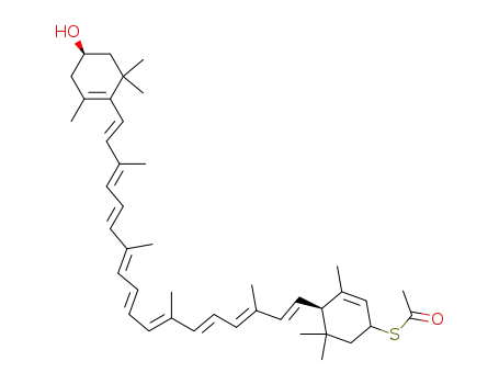 Thioacetic acid S-{(R)-4-[(1E,3E,5E,7E,9E,11E,13E,15E,17E)-18-((R)-4-hydroxy-2,6,6-trimethyl-cyclohex-1-enyl)-3,7,12,16-tetramethyl-octadeca-1,3,5,7,9,11,13,15,17-nonaenyl]-3,5,5-trimethyl-cyclohex-2-enyl} ester