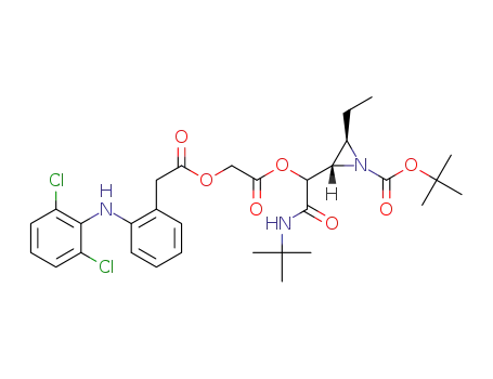 tert-butyl (2S,3R)-2-{2-(tert-butylamino)-1-[2-(2-{2-[(2,6-dichlorophenyl)amino]phenyl}acetoxy)acetoxy]-2-oxoethyl}-3-ethylaziridine-1-carboxylate