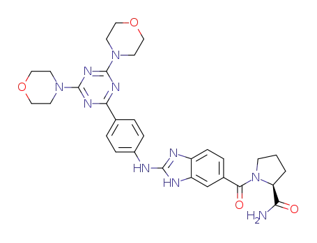 (S)-1-(2-((4-(4,6-bismorpholine-1,3,5-triazin-2-yl)phenyl)amino)-1H-benzo[d]imidazole-6-carbonyl)pyrrolidine-2-carboxamide