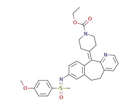 ethyl 4-(8-(((4-methoxyphenyl)(methyl)(oxo)-λ6-sulfaneylidene)amino)-5,6-dihydro-11H-benzo[5,6]cyclohepta[1,2-b]pyridin-11-ylidene)piperidine-1-carboxylate
