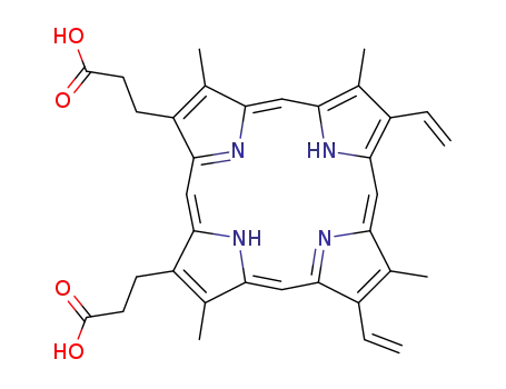 21H,23H-Porphine-2,18-dipropanoicacid, 7,12-diethenyl-3,8,13,17-tetramethyl-