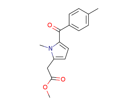 33369-52-7,methyl 1-methyl-5-(4-methylbenzoyl)-1H-pyrrole-2-acetate,Pyrrole-2-aceticacid, 1-methyl-5-p-toluoyl-, methyl ester (8CI);Tolmetin methyl ester;Methyl [1-methyl-5-(4-methylbenzoyl)-1H-pyrrol-2-yl]acetate;methyl 1-methyl-5-(4-methylbenzoyl)-1H-pyrrole-2-acetate;
