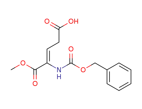 Molecular Structure of 130680-59-0 (2-Pentenedioic acid, 2-[[(phenylmethoxy)carbonyl]amino]-, 1-methyl
ester, (Z)-)