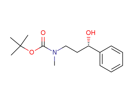 Molecular Structure of 134619-77-5 (Carbamic acid, [(3S)-3-hydroxy-3-phenylpropyl]methyl-,
1,1-dimethylethyl ester)
