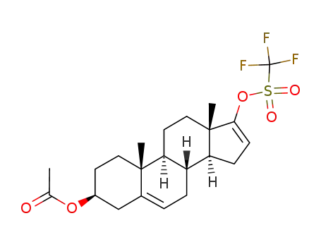 Molecular Structure of 115375-60-5 ((3β)-Androsta-5,16-diene-3,17-diol 3-Acetate 17-(Trifluoromethanesulfonate))