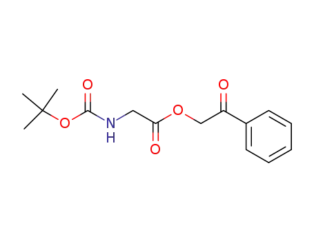 Molecular Structure of 83316-95-4 (Glycine, N-[(1,1-dimethylethoxy)carbonyl]-, 2-oxo-2-phenylethyl ester)