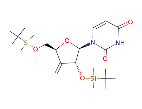 1-<2,5-bis-O-(tert-butyldimethylsilyl)-3-deoxy-3-methylene-β-D-erythro-pentofuranosyl>uracil