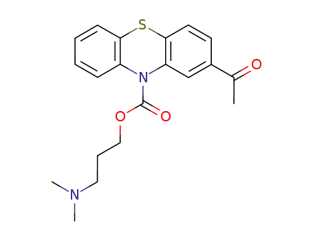 Molecular Structure of 59995-97-0 (10H-Phenothiazine-10-carboxylic acid, 2-acetyl-,
3-(dimethylamino)propyl ester)