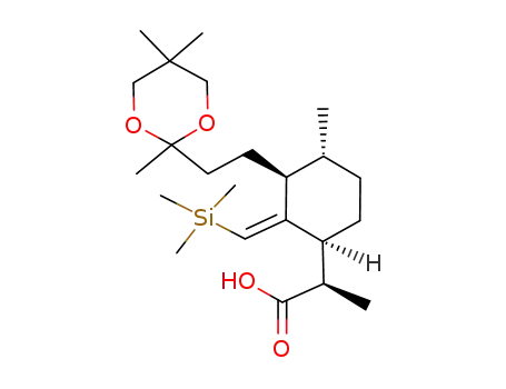 2,5,5-trimethyl-2-<2'-<4''-(1(S)-carboxyethyl)-1''(R)-methyl-3''-<(trimethylsilyl)methylene>cyclohex-2''-yl>ethyl>-1,3-dioxane