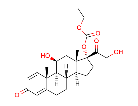 Pregna-1,4-diene-3,20-dione,17-[(ethoxycarbonyl)oxy]-11,21-dihydroxy-, (11b)-
