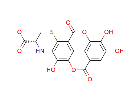 (R)-1,2,6-Trihydroxy-4,11-dioxo-4,8,9,11-tetrahydro-7H-5,12-dioxa-10-thia-7-aza-benzo[def]chrysene-8-carboxylic acid methyl ester