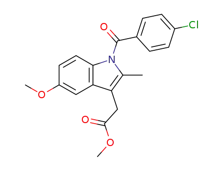 Molecular Structure of 1601-18-9 (methyl 1-(4-chlorobenzoyl)-5-methoxy-2-methyl-1H-indole-3-acetate)