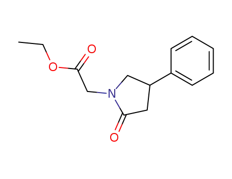 Molecular Structure of 70291-40-6 (2-Oxo-4-phenyl-1-pyrrolidineacetic Acid Ethyl Ester)