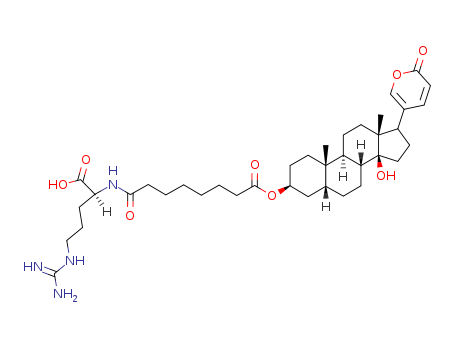 Bufa-20,22-dienolide,3-[[8-[[(1S)-4- [(aminoiminomethyl)amino]-1-carboxybutyl]- amino]-1,8-dioxooctyl]oxy]-14-hydroxy-,(3a,- 5a)-  cas  35455-33-5