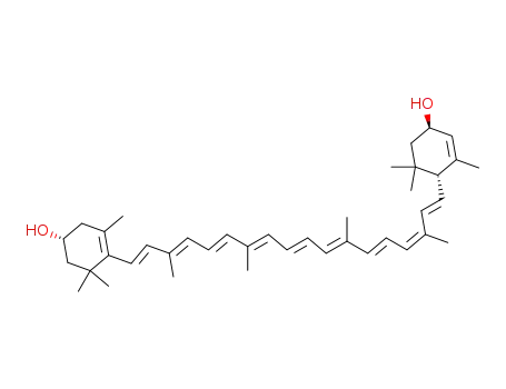 Molecular Structure of 79516-56-6 ((3R,3'R,6'R,9'-cis)-b,e-Carotene-3,3'-diol)