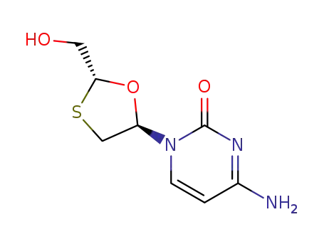 (+)-(2R,5R)-1-<2-(hydroxymethyl)-1,3-oxathiolan-5-yl>cytosine