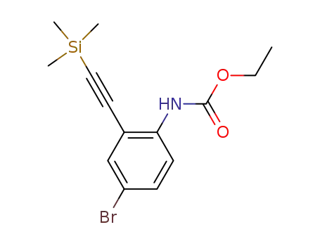 Molecular Structure of 112671-53-1 (Carbamic acid, [4-bromo-2-[(trimethylsilyl)ethynyl]phenyl]-, ethyl ester)
