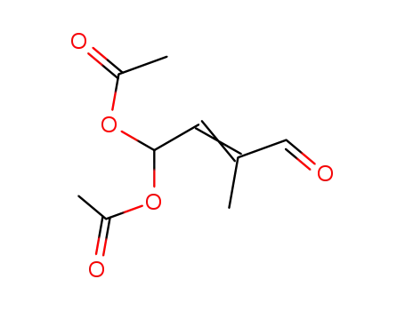 Molecular Structure of 85030-54-2 (3-formylbut-2-endiyl diacetate)