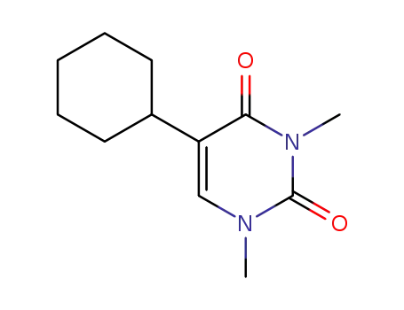 Molecular Structure of 124851-78-1 (2,4(1H,3H)-Pyrimidinedione, 5-cyclohexyl-1,3-dimethyl-)