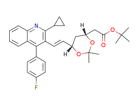 (4R, 6S) - 6 - [[(1E) - 2 - cyclopropyl - 4 - (4 - fluorophenyl) - 3 - quinolinyl] vinyl] - 2, 2 - dimethyl - 1, 3 - dioxane - 4 - tert - butyl acetate