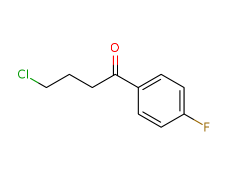 3874-54-2,4-Chloro-4'-fluorobutyrophenone,Butyrophenone,4-chloro-4'-fluoro- (6CI,7CI,8CI);1-Chloro-4-(4-fluorophenyl)-4-oxobutane;3-(p-Fluorobenzoyl)propyl chloride;4-(4-Fluorophenyl)-4-oxobutyl chloride;4-Chloro-1-(4-fluorophenyl)-1-butanone;4-Chloro-1-(p-fluorophenyl)-1-oxobutane;4-p-Fluorophenyl-4-oxo-1-chlorobutane;4'-Fluoro-4-chlorobutyrophenone;p-Fluoro-4-chlorobutyrophenone;g-Chloro-p-fluorobutyrophenone;w-Chloro-p-fluorobutyrophenone;