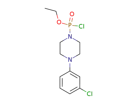 Molecular Structure of 98183-26-7 (Phosphonochloridic acid, [4-(3-chlorophenyl)-1-piperazinyl]-, ethyl ester)