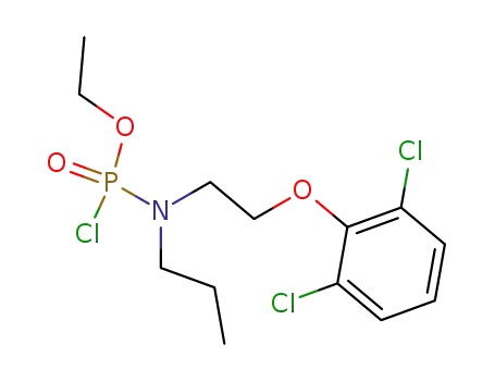 Molecular Structure of 98156-25-3 (Phosphoramidochloridic acid, [2-(2,6-dichlorophenoxy)ethyl]propyl-,
ethyl ester)