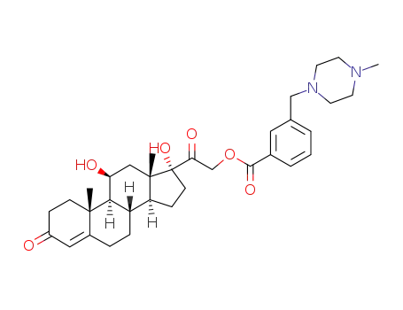 3-(4-Methyl-piperazin-1-ylmethyl)-benzoic acid 2-((8S,9S,10R,11S,13S,14S,17R)-11,17-dihydroxy-10,13-dimethyl-3-oxo-2,3,6,7,8,9,10,11,12,13,14,15,16,17-tetradecahydro-1H-cyclopenta[a]phenanthren-17-yl)-2-oxo-ethyl ester