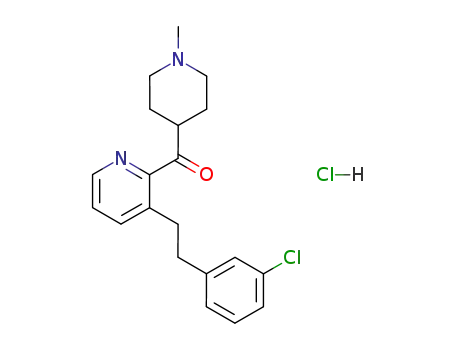 Molecular Structure of 119770-60-4 ((1-Methyl-4-piperidinyl)[3-[2-(3-chlorophenyl)ethyl]pyridinyl]methanone hydrochloride)