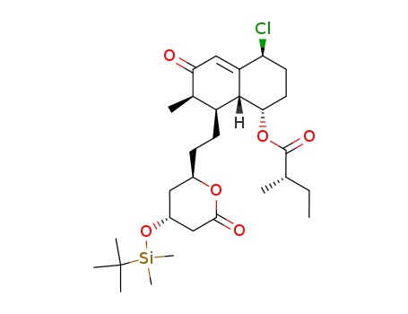(S)-2-Methyl-butyric acid (1S,4S,7R,8R,8aR)-8-{2-[(2R,4R)-4-(tert-butyl-dimethyl-silanyloxy)-6-oxo-tetrahydro-pyran-2-yl]-ethyl}-4-chloro-7-methyl-6-oxo-1,2,3,4,6,7,8,8a-octahydro-naphthalen-1-yl ester
