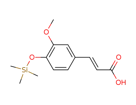 Molecular Structure of 55947-32-5 (2-Propenoic acid, 3-[3-methoxy-4-[(trimethylsilyl)oxy]phenyl]-, (2E)-)