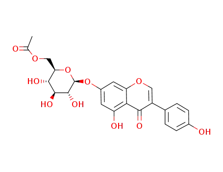 Molecular Structure of 73566-30-0 (6''-O-ACETYLGENISTIN)