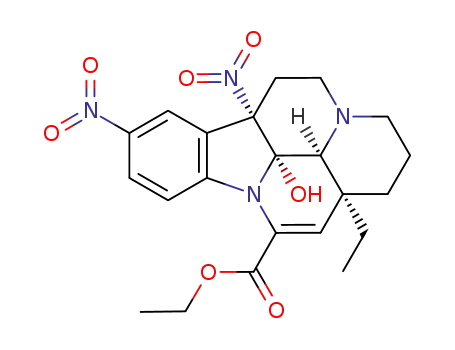 (-)-2,7-dihydro-7α,10-dinitro-2α-hydroxy-eburnamenine(3α,16α)-14-carboxylic acid ethyl ester