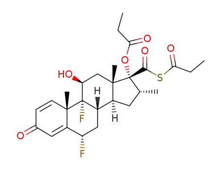 Propionic acid (6S,8S,9R,10S,11S,13S,14S,16R,17R)-6,9-difluoro-11-hydroxy-10,13,16-trimethyl-3-oxo-17-propionylsulfanylcarbonyl-6,7,8,9,10,11,12,13,14,15,16,17-dodecahydro-3H-cyclopenta[a]phenanthren-17-yl ester
